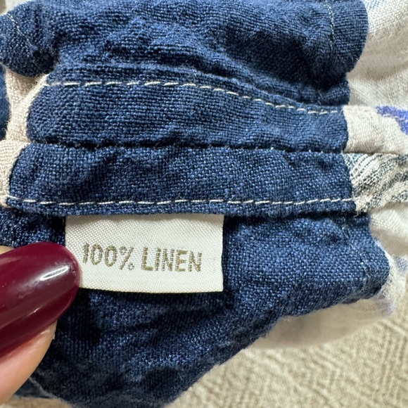 Mara Gibbucci Linen Coastal Stripe Lagenlook Tank Top S - Picture 6 of 7